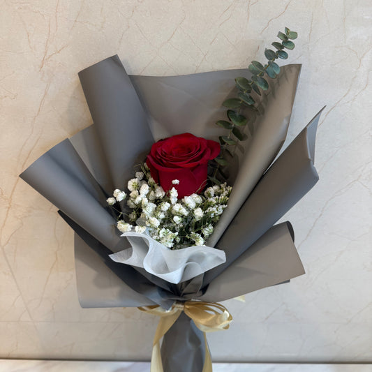 ช่อกุหลาบสด 1 ดอก Ash Grey