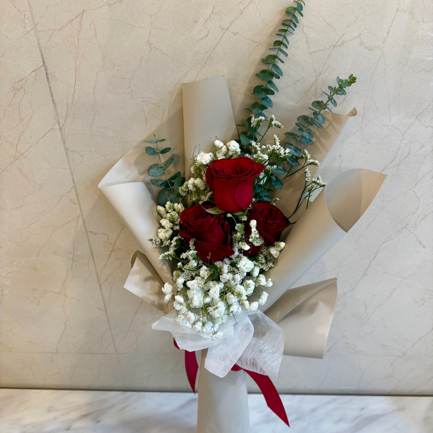 ช่อกุหลาบสด 3 ดอก Minimal Korea